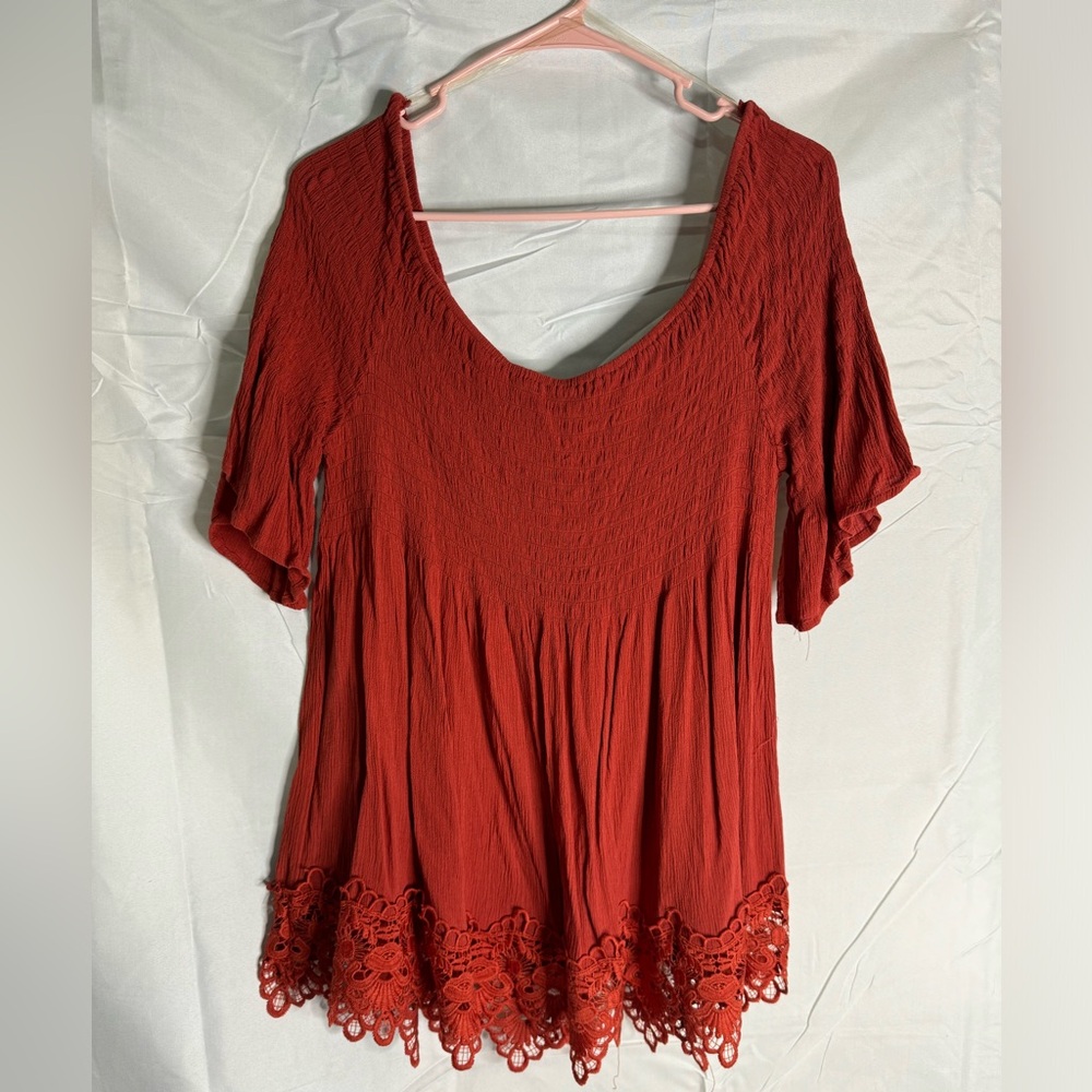 Sienna smocked shoulder shirt 3x